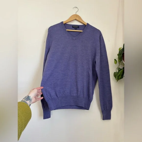 Brooks Brothers 100% Saxxon Wool Knit Pullover